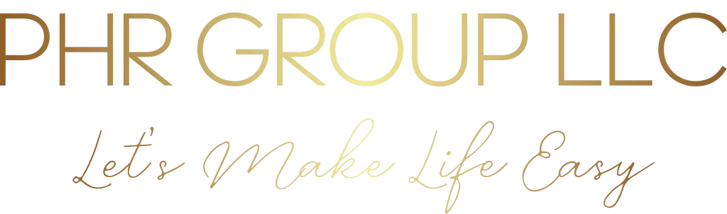 PHR GROUP LLC logo with the tagline "Let's Make Life Easy" in gold text on a black background.